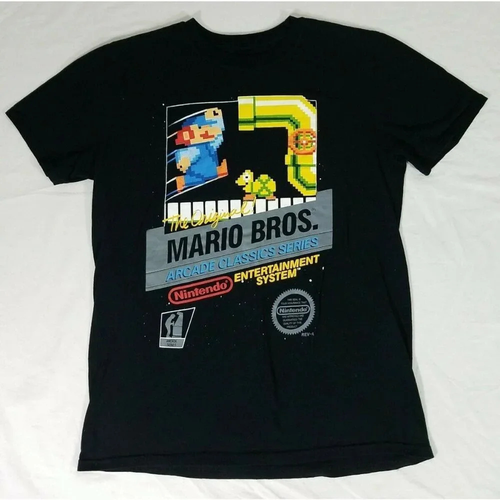 The Original Mario Bros Arcade Classics Series NES Graphic Shirt Nintendo Mens M